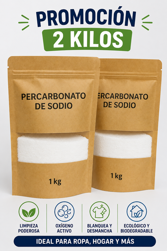 Percarbonato de Sodio OFERTA 2 Kg – Blanqueador Ecológico y Potenciador de Lavado