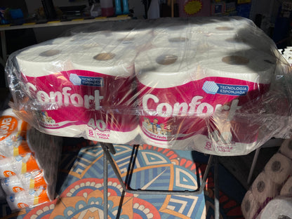 Papel Higiénico Confort 8 rollos de 40 metros