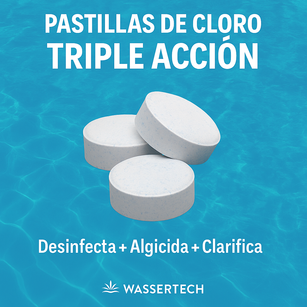 Pastillas de Cloro Triple Acción 20 KG CAJA – Detergentes Wassertech