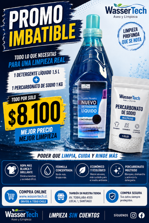 Promocion Percarbonato 1 kg y Detergente 1,5kg